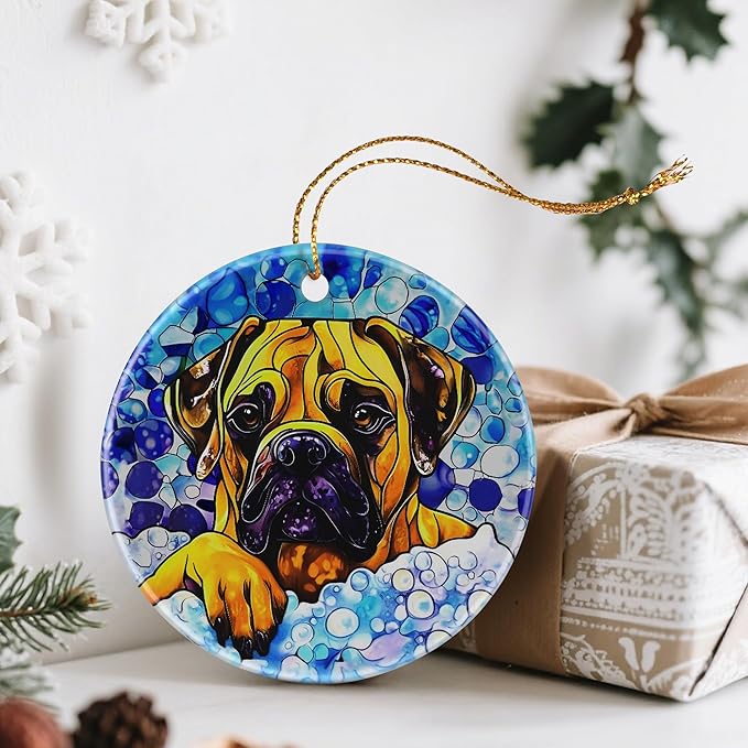 Bullmastiff Dog Ornaments, Christmas Ornaments: Christmas Tree Decorations, Holiday Decor, Stocking Stuffers, Gift Ideas, Xmas Gift, Pet Lover Gifts & Gifts for Dog Lover