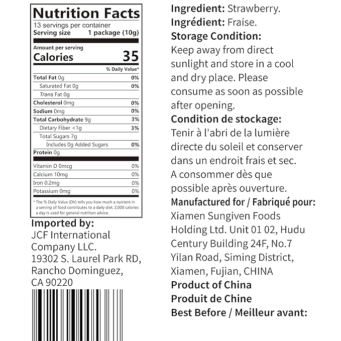 ONETANG Freeze-Dried Fruit Strawberry, 10 Pack Single-Serve Pack, Non GMO, Kosher, No Add Sugar, Gluten free, Vegan, Holiday Day Gifts, Healthy Snack 0.35 Ounce