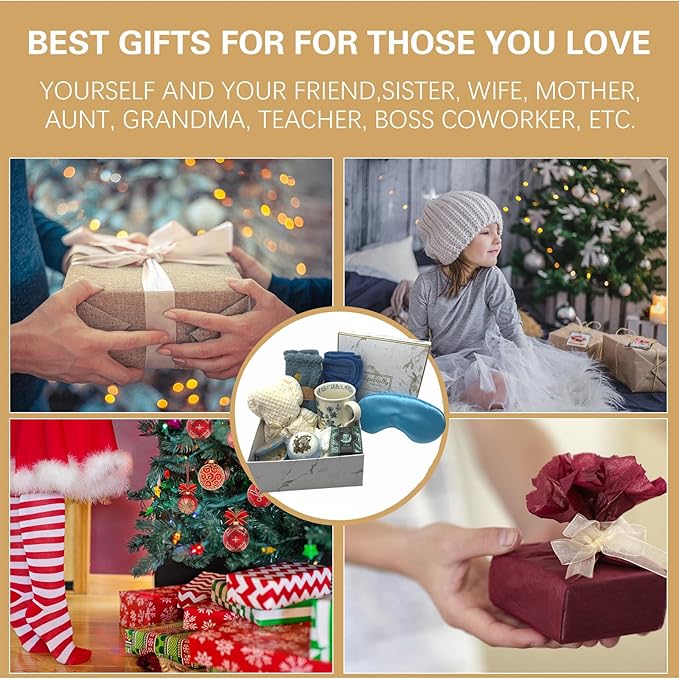 Spa Gift Baskets for Women,Luxury Self Care Gifts for Mom,Get Well Soon Gifts for Friend,Thank You Relaxing Box Gifts for Women 20th,30th,40th,50th,60th 70th 75th Birthday,Anniversary