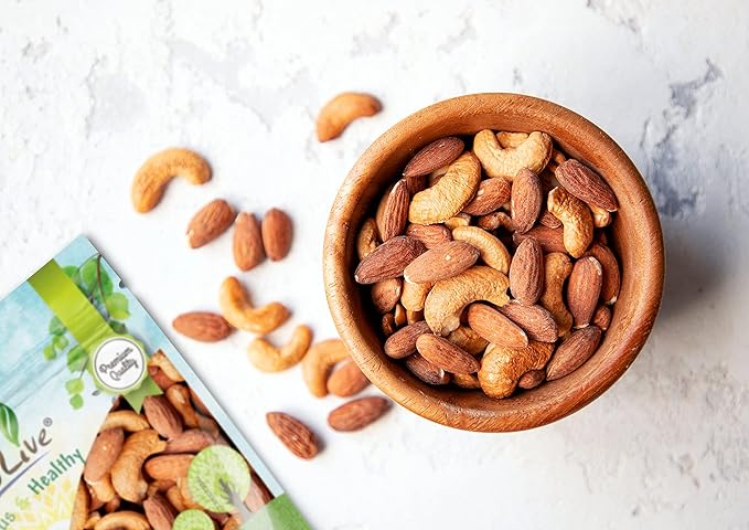 Food to Live Almonds and Cashews Mix, 8 Pounds – Dry Roasted Nuts with Himalayan Salt, Protein Rich Trail Mix, Healthy Vegan Snack, No Oils and Preservatives, Good Source of Fiber. Bulk