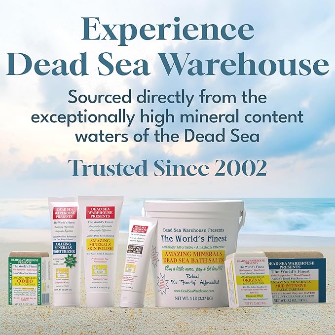 Dead Sea Warehouse - Dead Sea Salt Soap Bar - Original Face & Body Bar - Hydrating Mineral Soap for All Skin Types, Fragrance-Free – 4 Pack