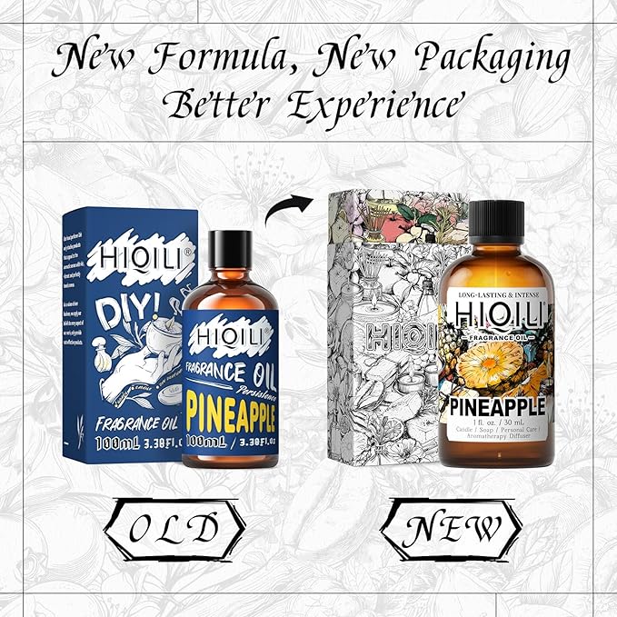 HIQILI Pineapple Fragrance Oil for Diffuser, Soaps, Bath Bombs, Candles Making, Bright Scents for Home, Car & Office - 1 Fl Oz