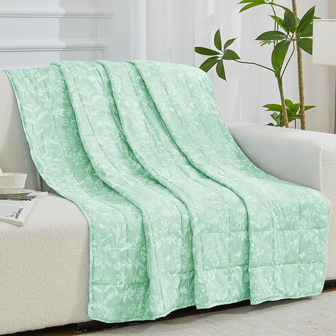 25 lbs weighted blanket Queen Size for Adults (60”x 80”, Cerulean) Cooling Heavy Blanket for Sleeping Perfect for 240-260 lbs, Winter Thick Breathable Blanket with Premium Glass Bead, Machine Washable