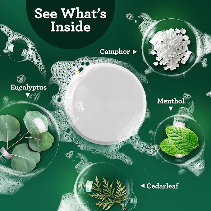 GuruNanda Eucalyptus Vapor Shower Tablets, Clean-Dissolving Aromatherapy Shower Steamers with Eucalyptus & Menthol, Promotes Relaxation, Ideal for Gifting, 30 Count