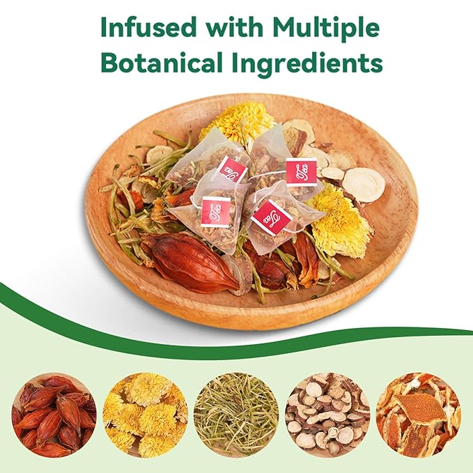 12 Bags Chicory & Gardenia Herbal Tea - Supports Blood Sugar, Digestion, Weight & Sleep, Natural Sugar-Free Blend, Vegan & Caffeine-Free (4 Pack)