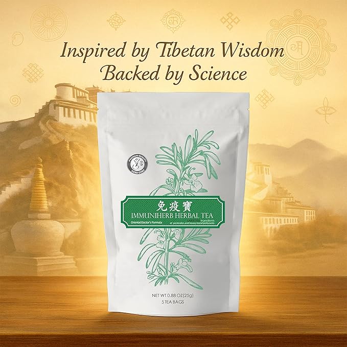 Herb Guru Immuniherb Herbal Tea Bags ā Herbal Teas Blend For Respiratory Comfort With Ginger, Licorice Root, Mint, & Chrysanthemum, 0.88 Ounces