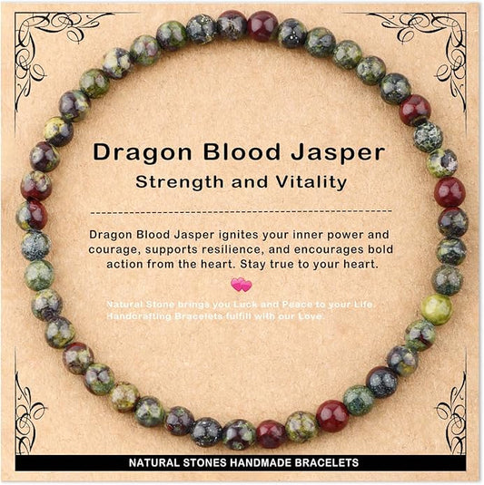 AD Beads 4mm6mm8mm10mm Handmade Bracelet - Natural Gemstone for Peace and Tranquility - Meditation, Yoga, Healing and Energy Gift for Unisex