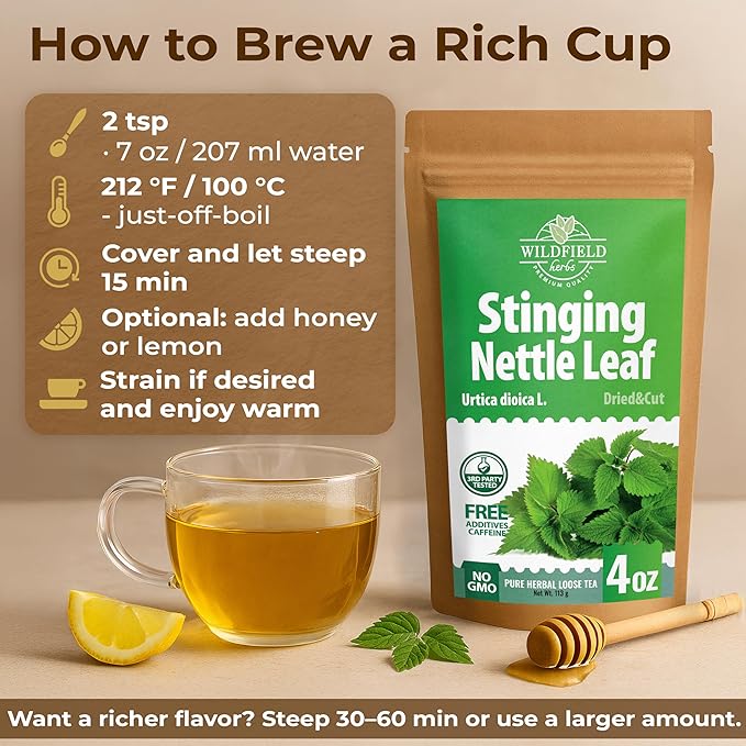 4 oz. Nettle Root Dried Stinging Herbal Tea - 113g Stinging Nettle Root Herb Tea Raíz De Ortiga