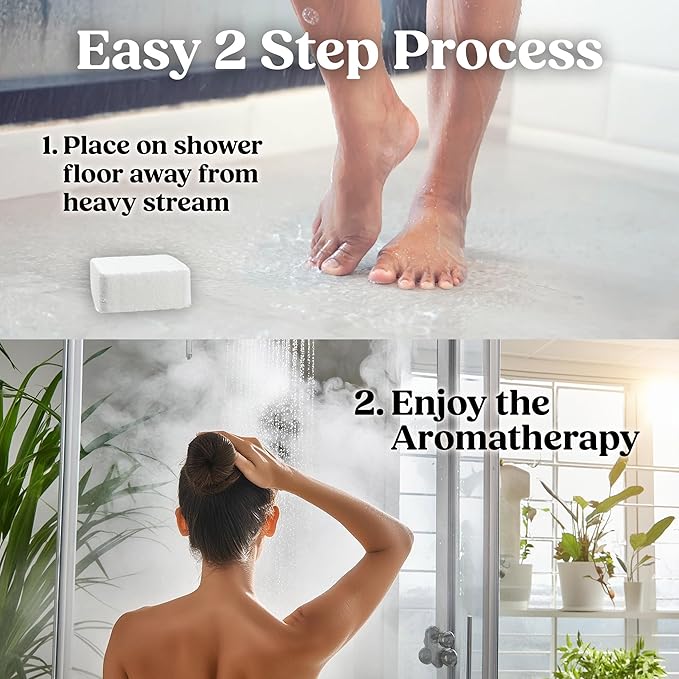 Citrus Shower Steamers Aromatherapy for Women- USA Made - Shower Bombs Aromatherapy for Women, Vapor Shower Tablets, Menthol Shower Scent Steamers Cold and Flu, Organic Shower Steamer