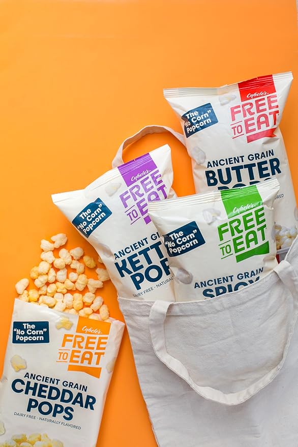 Cybele's Free-to-Eat Ancient Grain Pops - Healthy Snacks, All Natural, Gluten-Free, Vegan, No Preservatives or Additives (Variety Pack 4oz, Pack of 4)