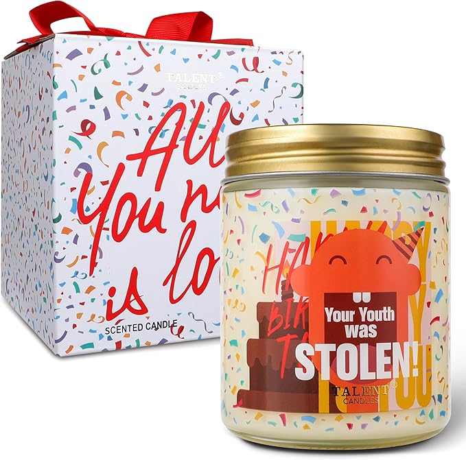 Happy Birthday Candle, Birthday Gifts for Women Girls Best Friend, Birthday Candles Gifts Ideas, Champagne Cassis & Honey Jasmine Scented Candles