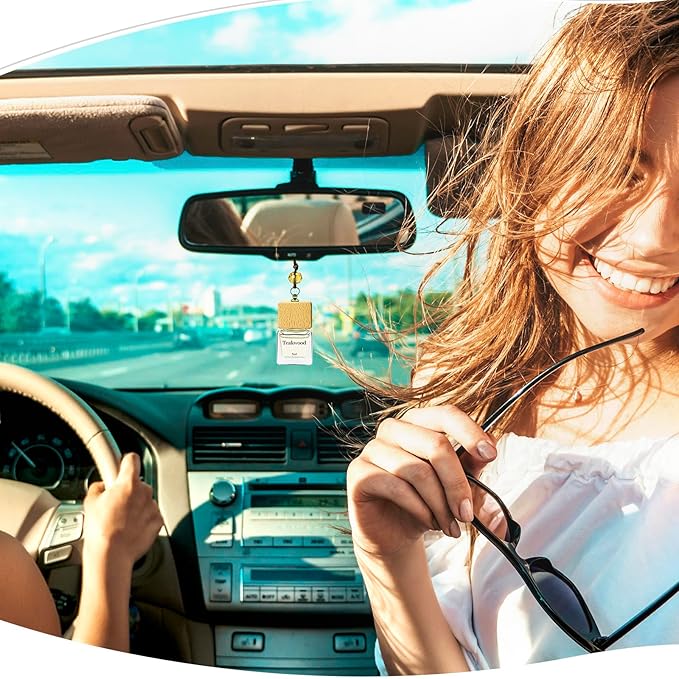 Car Air Freshener Hanging Teakwood, Essential Oil Diffuser for Car, air Fresheners for Men,2 Pack