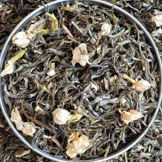 Spring Tips Jasmine Green Tea – Bulk Loose Leaf Chinese Tea, Smooth and Aromatic – 300g / 10.6oz – 茉莉春毫