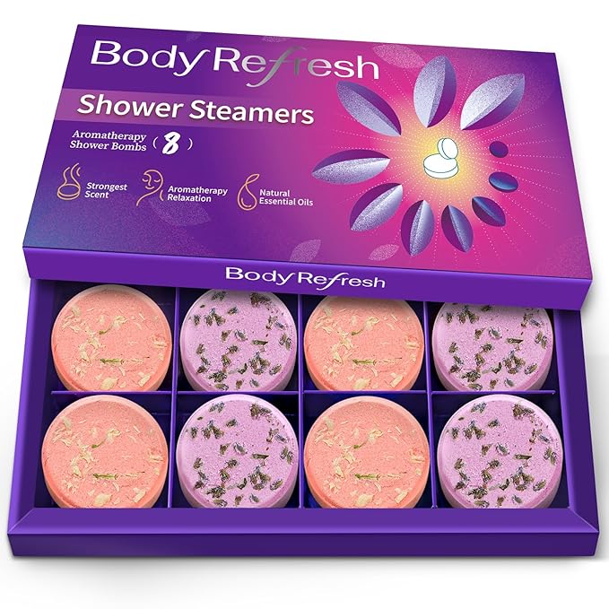 Shower Steamers Aromatherapy - 8 Pack Shower Bombs with Natural Essential Oils, Birthday Gifts for Women Self Care Relaxation Home SPA Stress Relief, Gifts for Girlfriend Teacher Womens Christmas Gift