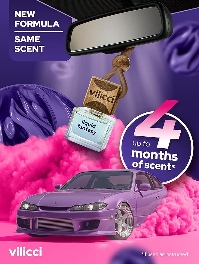 Vilicci Liquid Fantasy Car Air Freshener – Long Lasting Car Diffuser | Refreshing & Odor Eliminating Car Perfume | Vegan & Cruelty-Free Oil Ingredients | Lasts up to 120 days