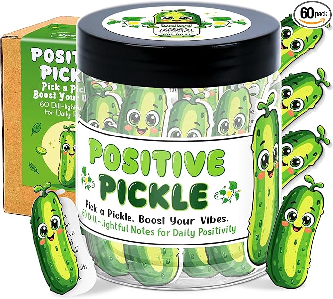 Emotional Support Pickle - 60 Positive Pickle Affirmation Cards for Women, Mom - Inspirational Gifts for Womens, Best Friend - Unique Birthday Gift for Women, Teen Girl Gifts Trendy Stuff