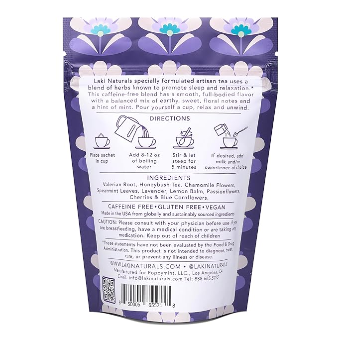 Dreamy Night Sleep Tea (1.65 oz, Pack of 18 Tea Bags) – Sleepytime Calming Caffeine Free Tea Herbal Blend with Valerian Root, Chamomile, Lemon Balm, Passionflower and Lavender for Bedtime
