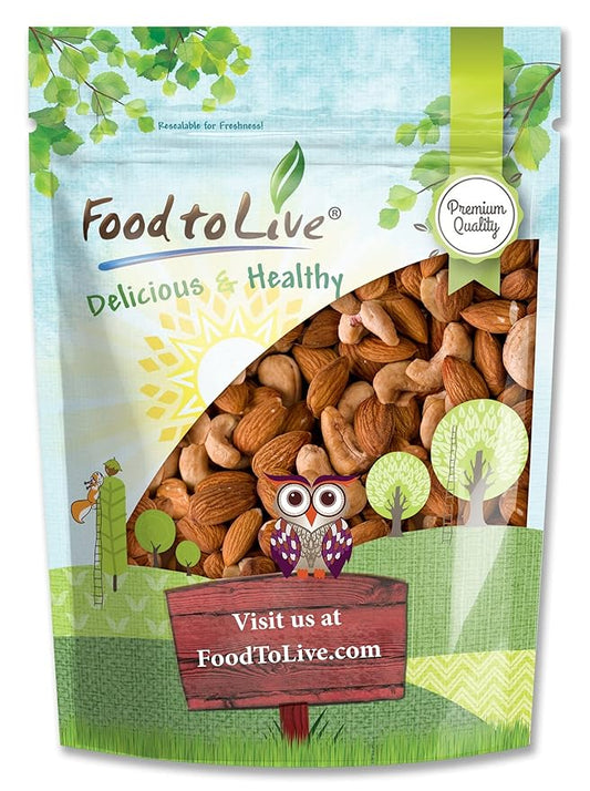 Almonds and Cashews Mix, 4 Pounds – Dry Roasted Nuts with Himalayan Salt, Protein Rich Trail Mix, Healthy Vegan Snack, No Oils and Preservatives, Good Source of Fiber. Bulk