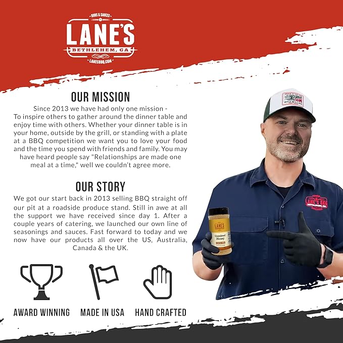 Lane's Granulated Honey Seasoning, All-Natural Caramelized Granulated Powdered Honey Dust Blend with Honey Sugar Cane, No MSG, Made in USA, 10.5 Oz