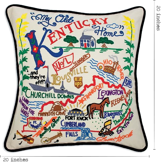 Catstudio Kentucky Embroidered Decorative Throw Pillow