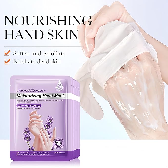 Moisturizing Hand Mask Gloves 9 Pairs, Hydrating Hand Masks for Dry Cracked Hands, Exfoliating Hand Peel Mask, Nourishing Hand Treatment Gloves for Women & Men
