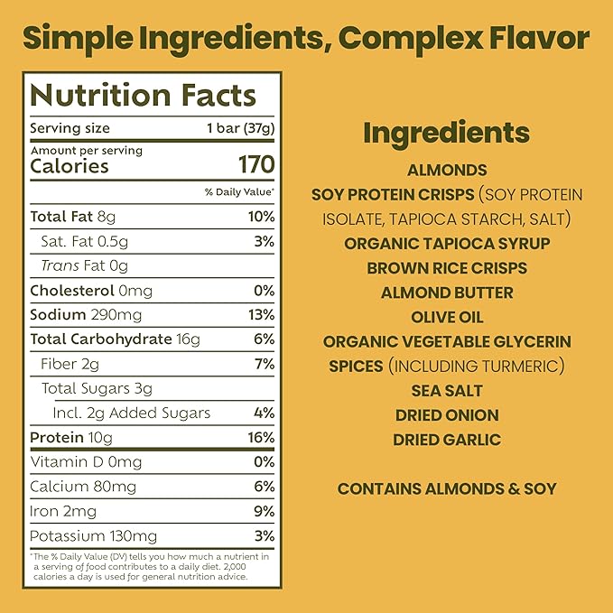 Afar Savory Protein Bars – Low Sugar, High Protein – Healthy Snacks for Adults – Meal Replacement Bar – Rice Crispy Texture – Vegan, Gluten Free (8 Bars, Indian Masala)