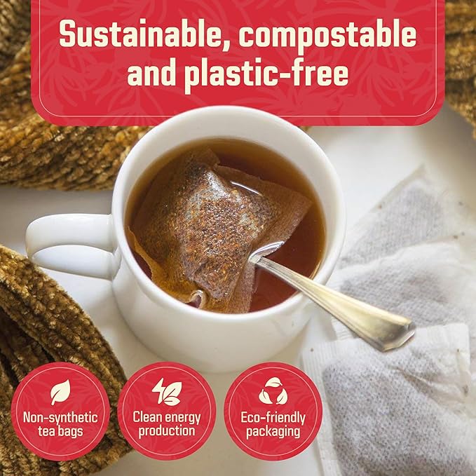 Cederberg Tea Company Red Rooibos Tea Bags USDA Certified South African Organic Herbal Tea, Naturally Caffeine Free Tea, Non-GMO, Premium Leaf, Rich in Antioxidants, 30 Count
