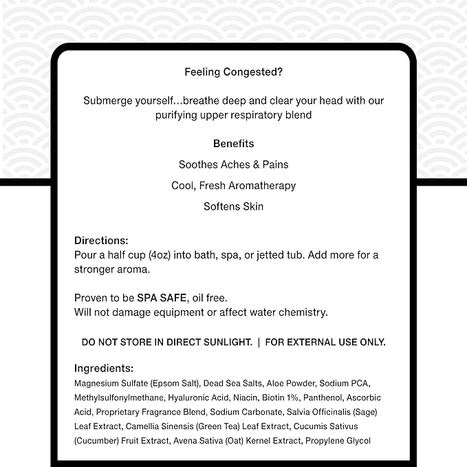 Relax Spa & Bath, Epsom & Dead Sea Salts, Aromatherapy Bath Salts for Hot Tub, Bath, or Spa, Infused with Magnesium, Respiratory Therapy