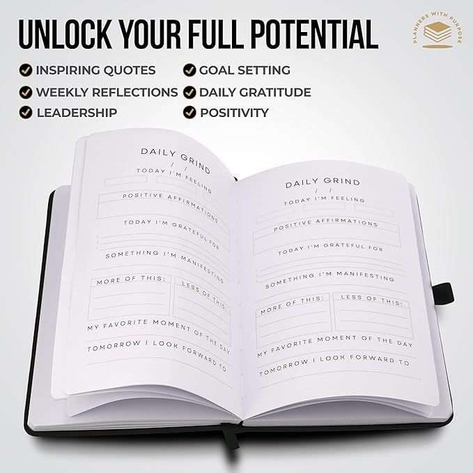 Gratitude Journal for Men – Daily Self Care Planner for Happiness, Positivity, Affirmation, Inspirational, Mental Health Wellness – 5 Minute Journal Guided with Prompts Notebook