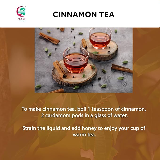 Crushed Cinnamon Bark 4 oz | Cinnamon Stick Pieces/Chips For Tea, Cooking | Rich Aroma and Great Flavour | Premium Grade Product by Yogi's Gift®