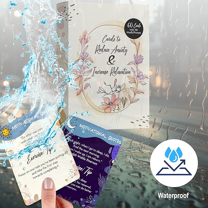 Affirmation cards - 60 Unique Mindfulness Cards for Anxiety Relief, Relaxation, and Self-Care - Daily Meditation and 120 Positive Affirmations for Womens and Men, motivational, inspiration