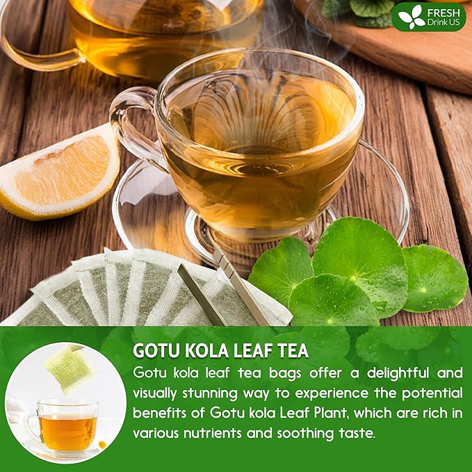 FreshDrinkUS, Premium Gotu Kola Leaf Tea β 75 Tea Bags | Pure Dried Centella Asiatica Leaves | Naturally Caffeine-Free Herbal Tea | Refreshing Aroma & Smooth Taste | Premium Herbal Infusion. Vegan