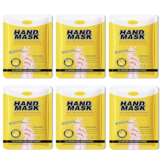 6PCS Hand Masks,Hydrating Hand Masks Moisturizing Gloves Overnight for Dry Cracked Hands,Daily Hand Care Hand Masks Gift Set for Women and Men L