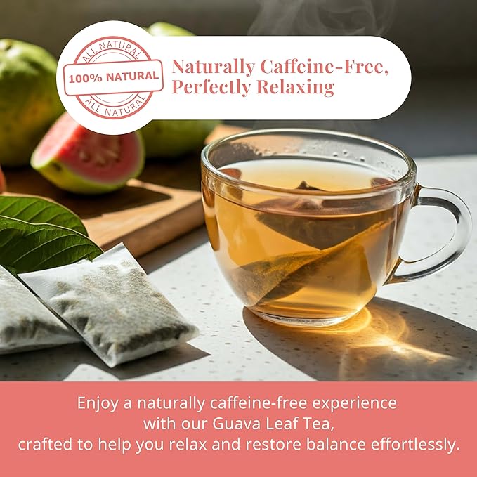 Akshit Guava Leaf Tea, 75 Tea Bags, 100% Natural Guava Leaves (Hojas De Guayaba), HerbalTea, Sugar Free, Caffeine Free, Non GMO, No Additives.