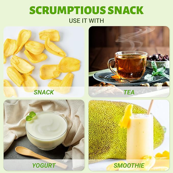 DARLAC FARMS Freeze Dried Jackfruit Bites, Pack 1, No Sugar Added, Healthy Fruit Snacks for Kids, Adults & All Ages, Premium Organic Crispy Crunchy Snacks, Tea, Baking, Smoothie, Yogurt, 2 Oz