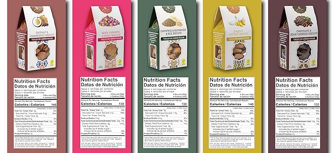 Ambrozia Vegan Snack Biscuits – Chocolate & Sour Cherry - Soft Baked, No Added Sugar, Clean Label, High Fiber & Wholesome Ingredients, Kid-Friendly, Healthy Snacks for Active Lifestyles, 4 x 4.58 Oz