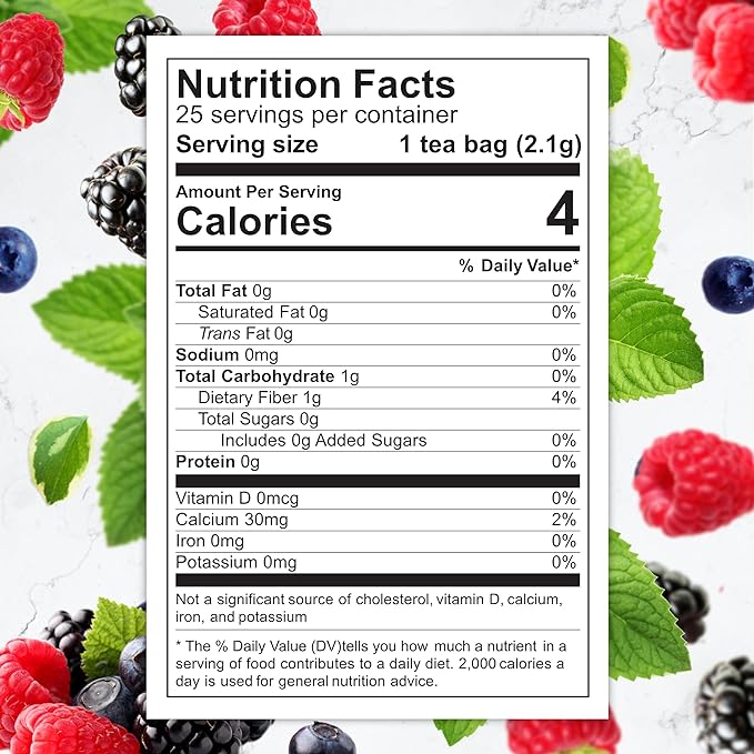 Total Tea Slimming Detox Tea for a Healthy Weight Support - Caffeine Free - Herbal Tea with Chamomile, Hibiscus, Ginger Root for Colon Cleanse - Natural Mint Tea for Digestive Health