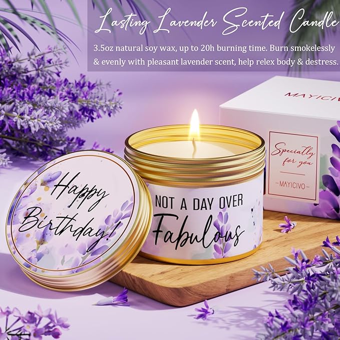 Birthday Gifts for Women Friendship, Lavender Relaxing Spa Gifts Basket Set for Women, Self Care Gifts Unique Happy Birthday Gifts Idea for Mom Her Best Friends Sister Wife Girlfriend Coworker Teacher