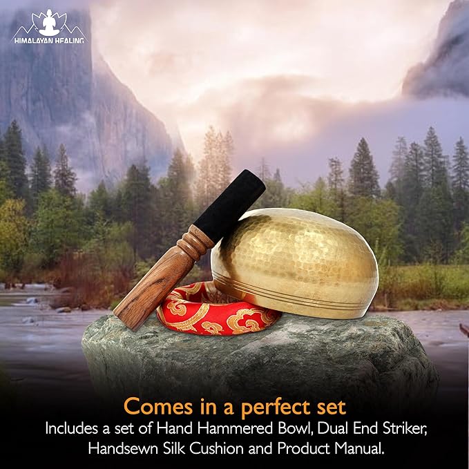 Large Master healing Tibetan Singing bowls set 6" ~ Meditation Sound Bowl hand Hammered in Nepal For Yoga, Meditation, Mindfulness, Healing & Chakra balancing~ (6 Inch)