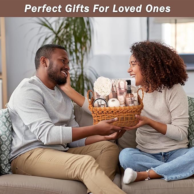 Spa Baskets For Women - Luxury Bath Set With Coconut & Vanilla - Spa Kit Includes Wash, Bubble Bath, Lotion, Bath Salts, Body Scrub, Body Spray, Shower Puff, Bathbombs, Soap and Towel