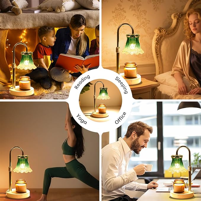 GEEZO Fragrance Candle Warmer Lamp,Electric Candle Warmer with Timer & Dimmer,Mom Christmas Birthday Gifts for Women, House Warming Gifts New Home Bedroom Decor