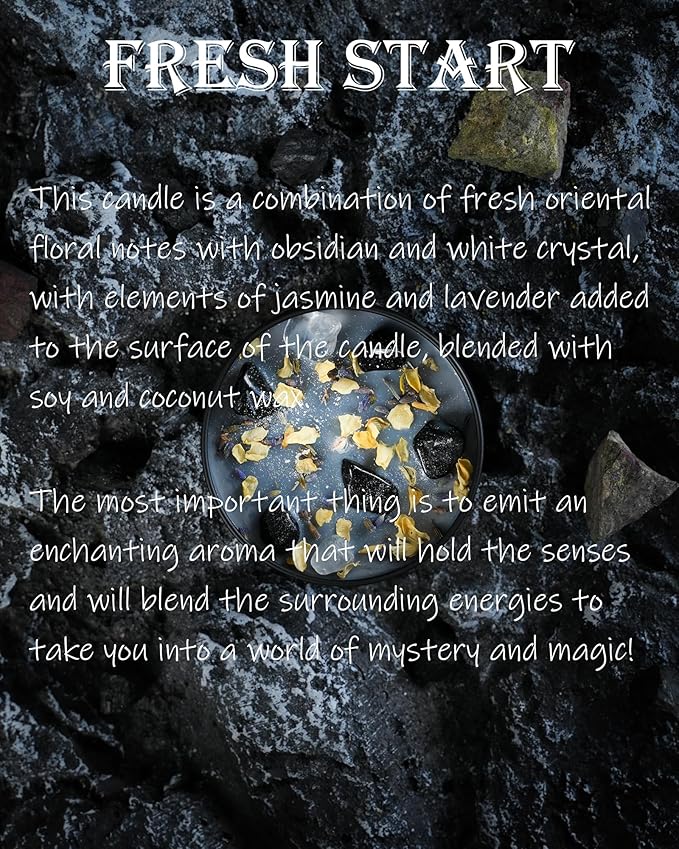 Crystal Candles, Healing Magic Candles, Mind-body Meditation Candles,Gifts to Encourage Women, New Job Gifts.(FRESH START)