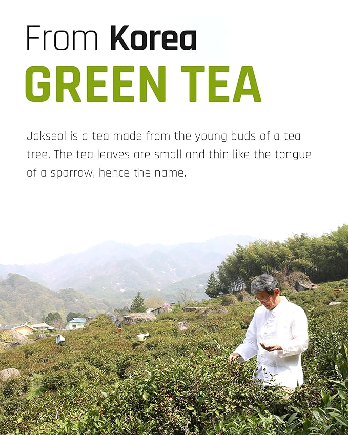 Ssanggye Green Tea 1.2g x 40 Tea Bags, Soft Deep Rich Smooth Clean Taste Premium Korean Herbal Tea Pure Loose Leaf Individually Wrapped Herbtea Perfect Hot & Cold Single Serve for 4 Seasons Made in Korea