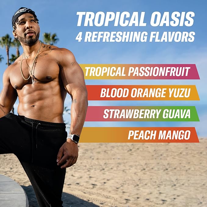 Cellucor C4 Smart Energy Drinks Variety Pack, Sugar Free Performance Fuel & Nootropic Brain Booster, Coffee Substitute or Alternative, 4 Flavor Tropical Oasis Variety 12 Pack