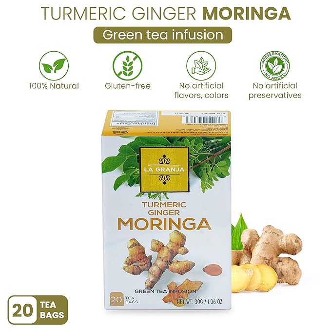 Premium 3 Flavor Herbal Tea Gift Set Variety Sampler 60 Bags Turmeric Ginger, Coconut Honey Turmeric, Pineapple Ashwagandha Sugar Free Zero Calories