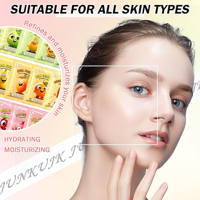 19PCS Hydrating Facial Sheet Mask,Moisturizing Face Masks Skincare Gift Set,Long Lasting Face Mask Skin Care & Facial Mask Kit for All Skin Types 14