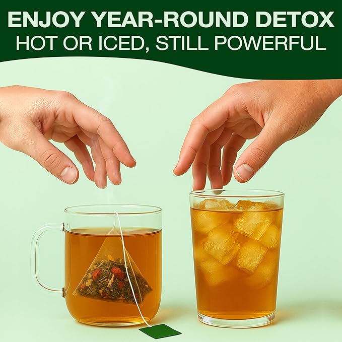 Organic Dandelion Wolfberry Tea - Kidney and Liver Detox Tea - Organic Liver Kidney Cleanse & Detox with Dandelion, Goji Berry, Milk thistle, Turmeric, Hibiscus and extra Herbal Ingredients