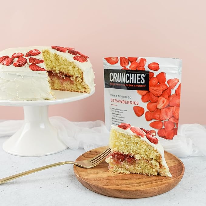 Crunchies Freeze-Dried Fruits, 100% All Natural Crispy Fruit, Non GMO and Kosher, Resealable Freeze Dried Fruit Snack Packs, Pack of 6 (Strawberries)