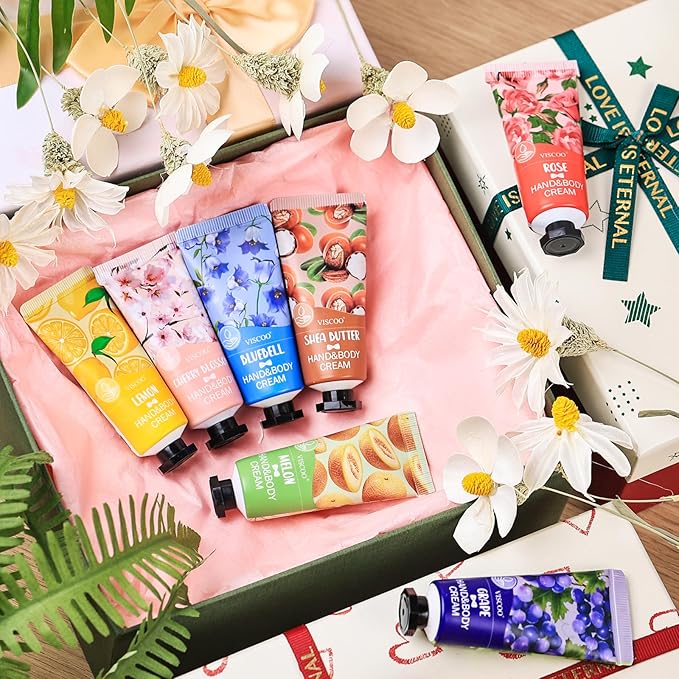 7 Pack Hand Cream Gifts Set for Women,Hand Lotion for Birthday Gifts for Women Teengirls,Bridesmaid Gifts,Thank You Gifts,Mini Moisturizing Hand Lotion Travel Size in Bulk for Dry Cracked Hands