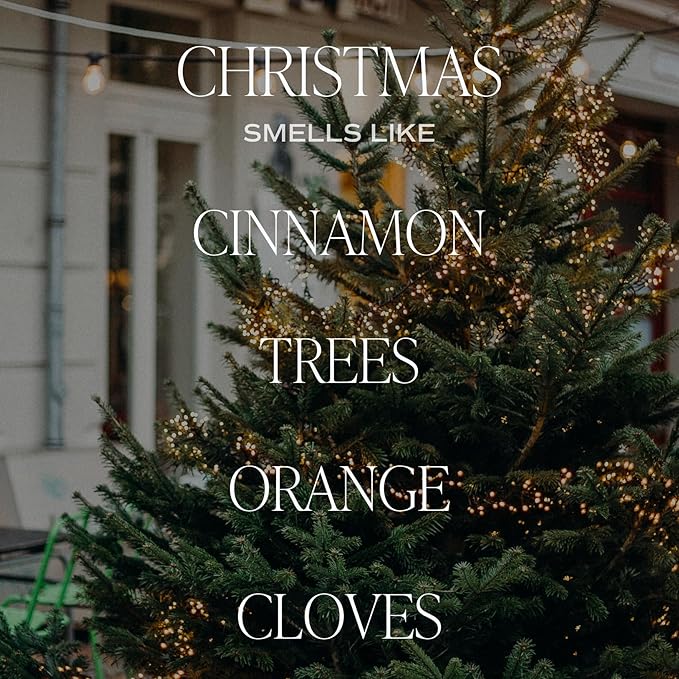 Sweet Water Decor Christmas Reed Diffuser Set - Christmas Scented Reed Diffuser w/Fresh Cut Trees and Orange Scent - Reed Diffusers for Home with Long Lasting Fragrance - Non-Toxic Oil Reed Diffuser